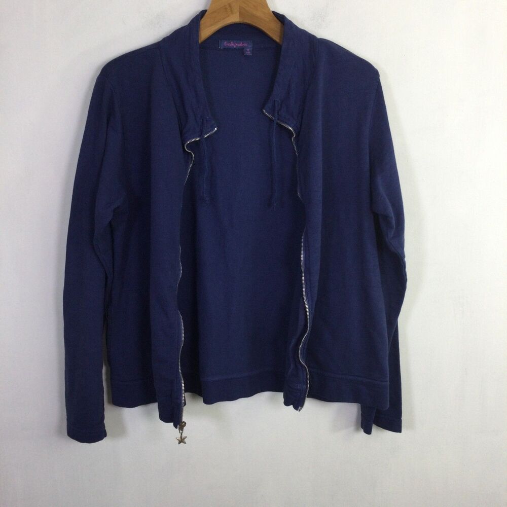 Fresh Produce Womens Sweatshirt Full zip-Up Long Sleeves Moonlight Blue Size XL - Picture 12 of 15